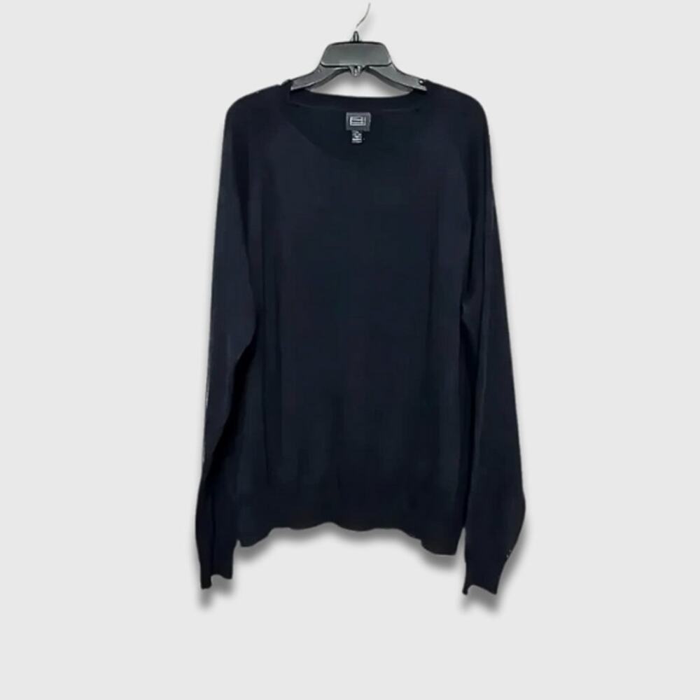 14th & Union Long Sleeve Sweater Ribbed Texture Crew Neck Black Men’s 2XL NWOT